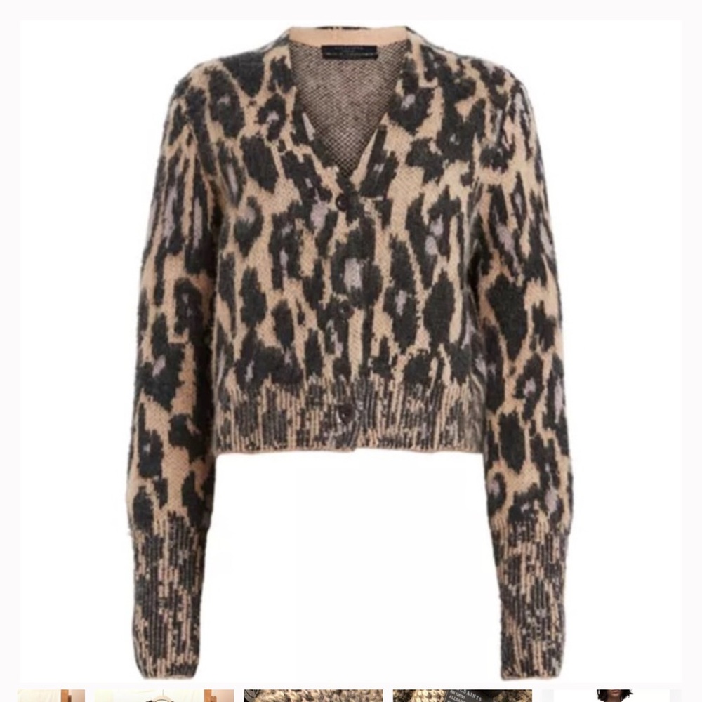 All Saints  wick Anita Textured Knit Sweater - Black and Tan - Picture 3 of 10